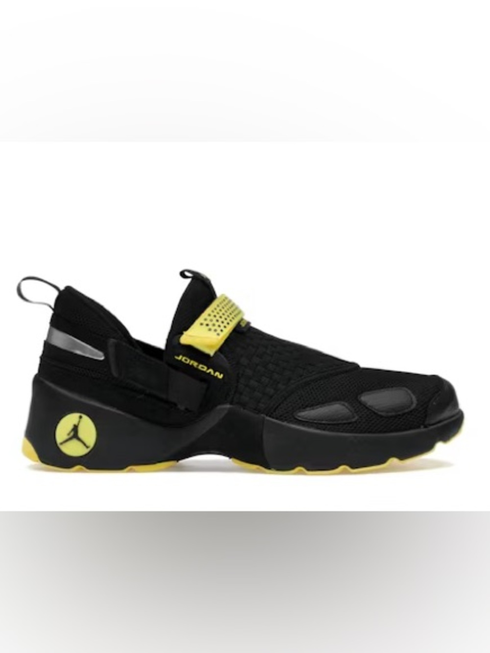 Jordan Men’s Black and Yellow Slip-On Trainer